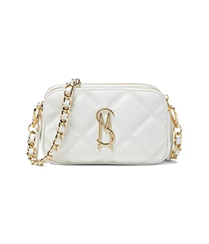 Steve Madden Womens Daisy Quilted Crossbody, White, One Size
