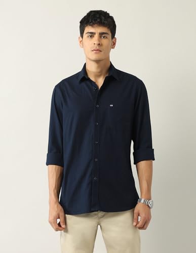Arrow Sports Men's Regular Fit Shirt (ASAJSH1483_Navy