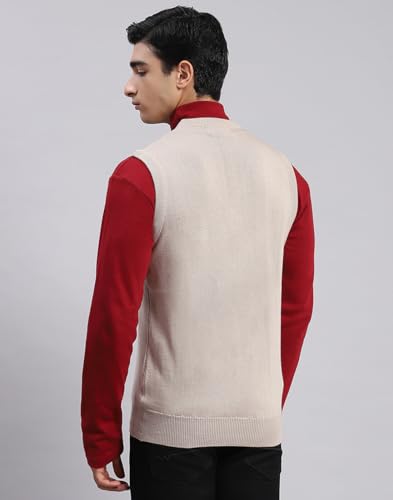 Monte Carlo Shell Solid V Neck Sweater | Warm Woolen Pullover for Men | Soft Comfortable Knitted Winter Wear Sweater for Men's