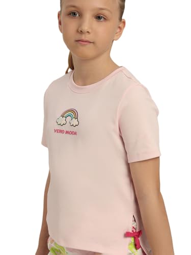 VERO MODA Girl Regular Fit Pink Tshirt