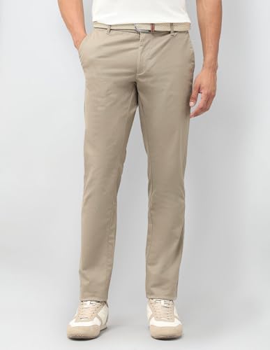 U.S.Polo Association Men's Denver Slim Fit Satin Trousers (USTRO160D_Brown_32)