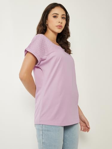 Max Women Embroidered Top (Purple_L)