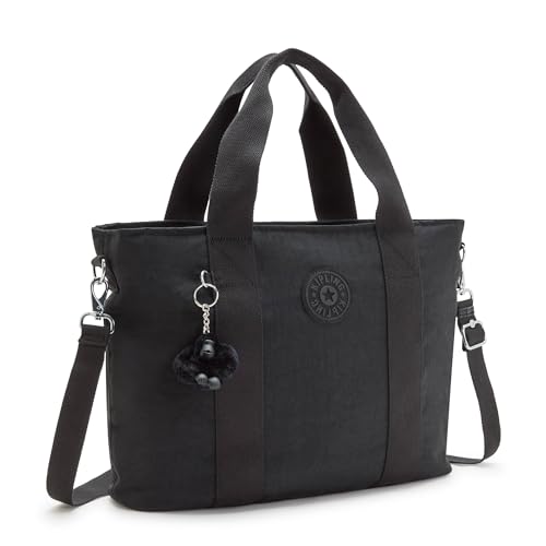 Kipling Minta Large Shoulder Bag, Black Noir, 15.75''L x 12''H x 5.25''D, Kipling Women's Minta L Tote Bag