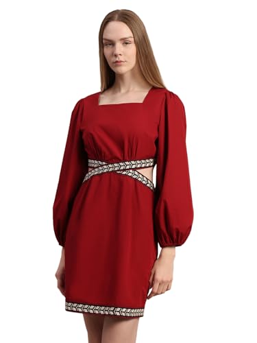 VERO MODA Women's Fit and Flare Red Dress