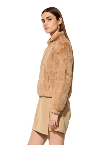 ONLY Women's Solid Regular Fit Light Brown Jacket