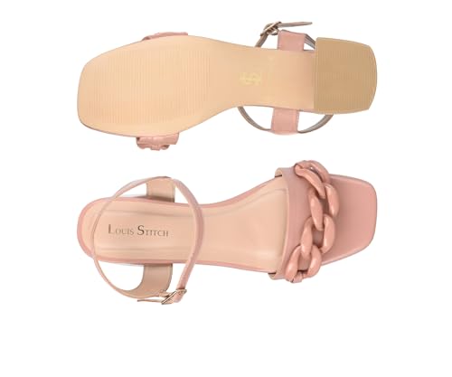 LOUIS STITCH Women’s Pink Block Heel Sandals | Comfortable Sandal for Ladies | LSOF-FI10-BHBS | UK-8