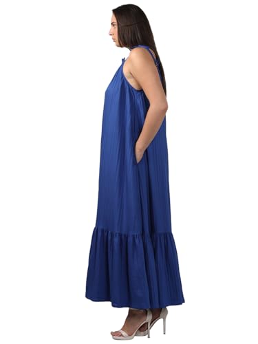 VERO MODA Curve Women's Fit and Flare Blue Dress