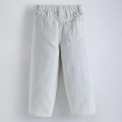 Hopscotch Girls Floral Applique Straight Fit Jean in White Color for Age (4-5 Years)