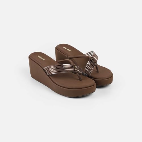 Mochi Women's Open Casual - Slippers with Black Platforms UK/6 EU/39(34-418)