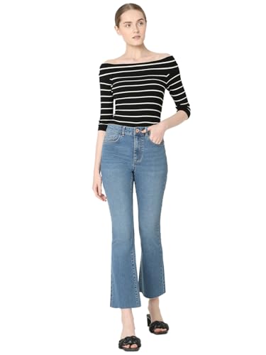 VERO MODA Womens Flared Jeans Medium Blue Denim