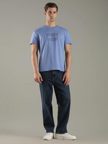Logo Regular Fit Cotton T-Shirt Blue