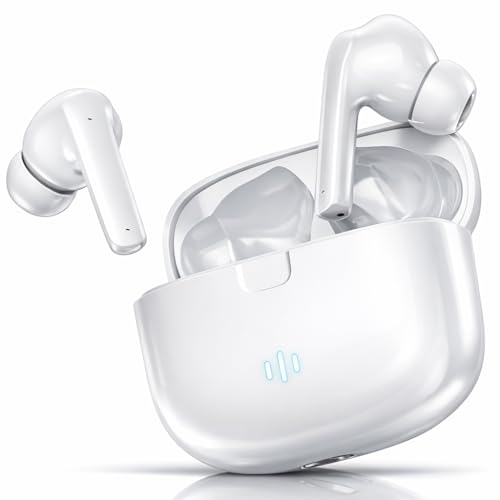 VEHOP Phantom Truly Wireless Earbuds TWS | ~32dB ANC & Transparency Mode | Upto 40Hrs Playtime | Bluetooth V5.4 | Quad Mics with AI-ENC | 40ms Low Latency Gaming | Breathing LED Lights (White)