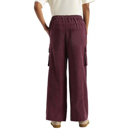 United Colors of Benetton Women's Regular Trousers & Capris (25A4DVKDF06GG1D3_Burgundy