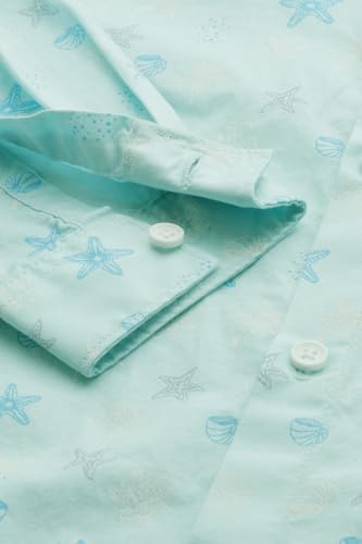 Boys Light Blue Print Casual Shirt