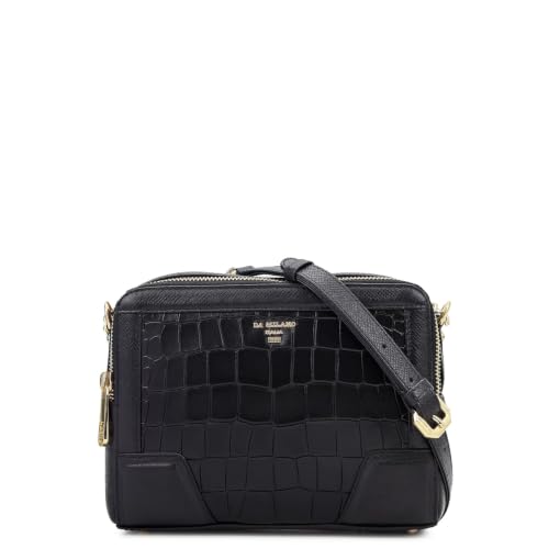 Da Milano Leather Sling Bag for Women - Black