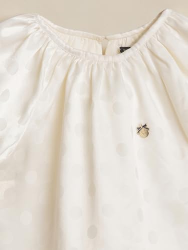 Girls White Dots Casual Top