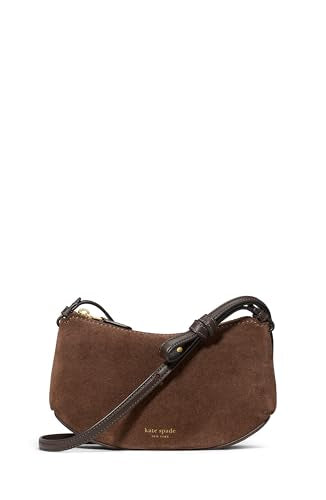 kate spade new york womens Loop Pebbled Leather Crossbody, Hot Fudge Suede, One Size