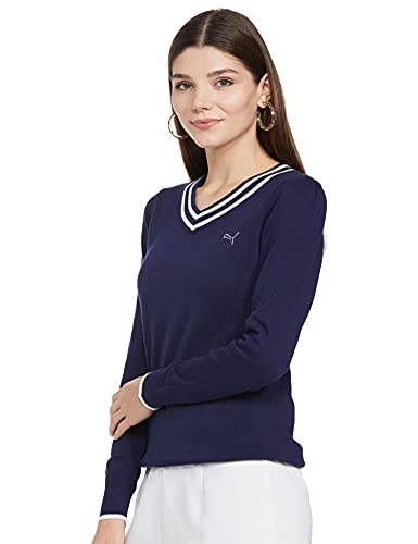 Puma Women's Classic Cotton Pullover Sweater (56835502_Blue_M)