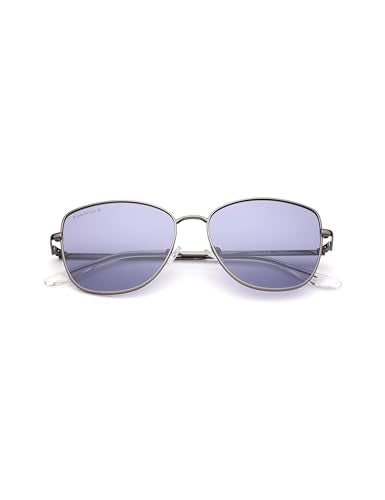 Fastrack Violet Colored Stainless Steel Frame CatEye Shaped Polarized Sunglasses for Women