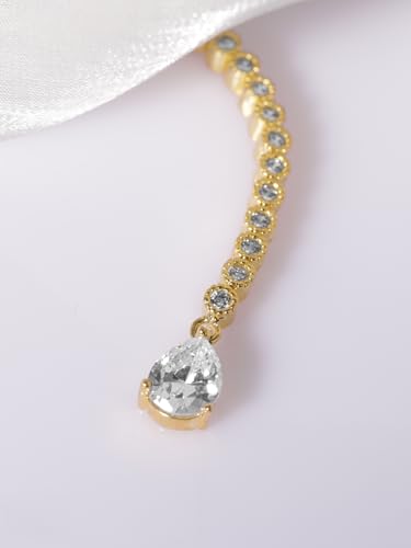 Rubans Stylish 22KT Gold Plated Cubic Zirconia Studded & AD Drop Handcrafted Maang Tikkas