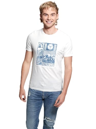 GUESS Eco Embroidered Patch Tee, Pure White, Large