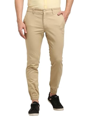 Men Urban Fit Cotton Stretch Trouser, Sand, 38