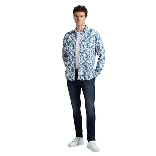 Blue Floral Print Full Sleeve Shirt