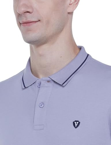 Van Heusen Men's Regular Fit T-Shirt (VSKPURGPR26049_Lilac