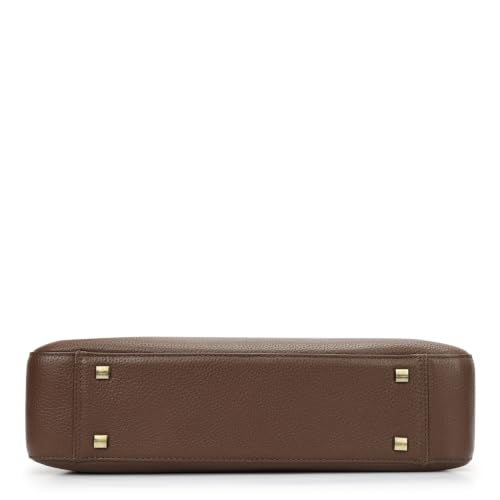Da Milano Leather Laptop Bag for Men & Women | Textured Leather Laptop Messenger Bag | Ideal for Office Purpose | Fits Upto 15" Laptop - Mocha Brown