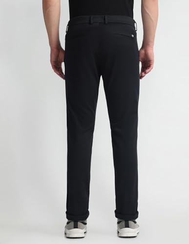 Arrow Slim Fit Cotton Trousers Black