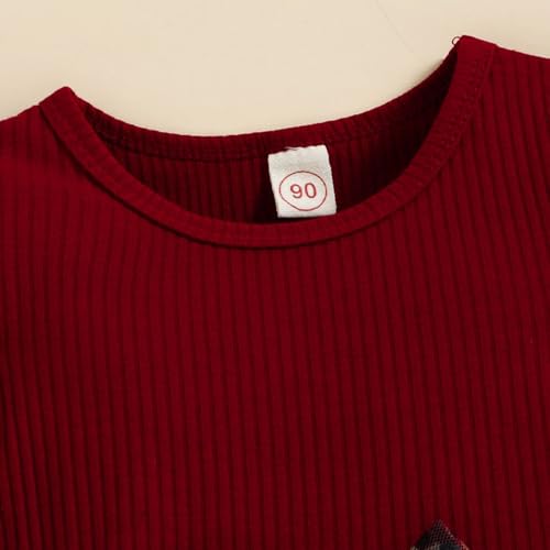 Hopscotch Girls Polyester Cheetah Print Fit and Flare Dress with Bow Applique in Red Color For Ages (4-5 Years)