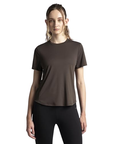 Jockey MW88 Women's Microfiber Fabric Regular Fit Half Sleeve Breathable Mesh T-Shirt with Curved Hem Styling_Coffee_S