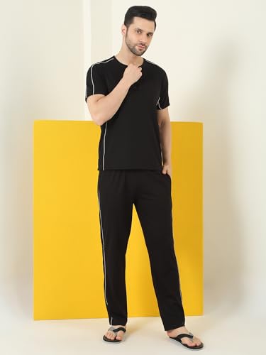 Sweet Dreams Men's Solid Pyjama Set