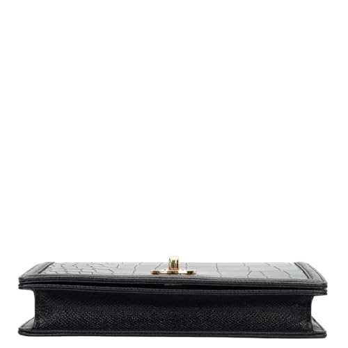 Da Milano Premium Leather Wallet for Women | Multi Compartment Travel Wallet - Black
