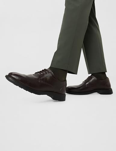 Lee Cooper LC8586E Men's Leather Derby Formal Shoes | Lightweight, Comfortable & Stylish Lace-Ups for Office, Business_LC8586EBORDO_40EU / 6UK Bordo