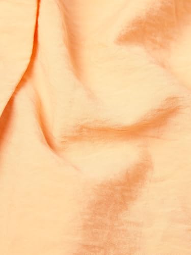 The Souled Store Textured Shirt: Bunny Women and Girls Full Sleeves Collared Light Orange Embroidered Crinkled Viscose Nylon Relaxed Fit Lightweight Casual Shirt