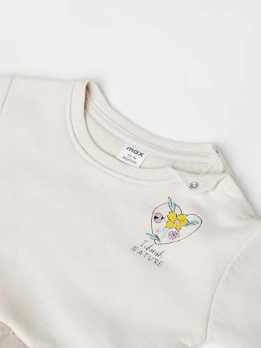 Max Girls Printed Top with Leggings (Beige_12-18 M)