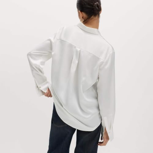 Marks & Spencer Satin Collared Regular Fit Shirt White