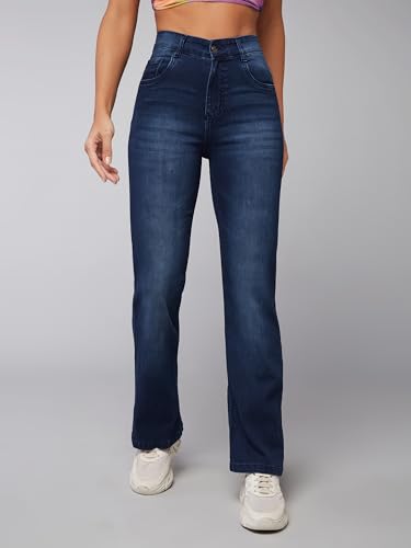 Miss Chase Women's Skinny Fit High Rise Regular Length Stretchable Denim Jeans (MCSS24DEN79-02-551-38, Zaffre Blue, 38)
