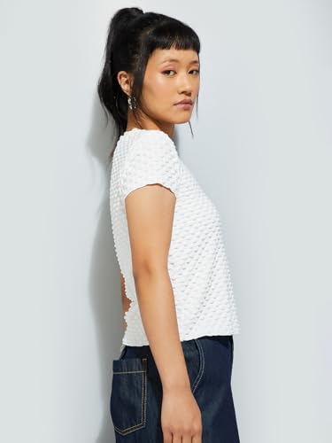 Max Alaya F x URB_N Women Textured Top (Off White_XS)
