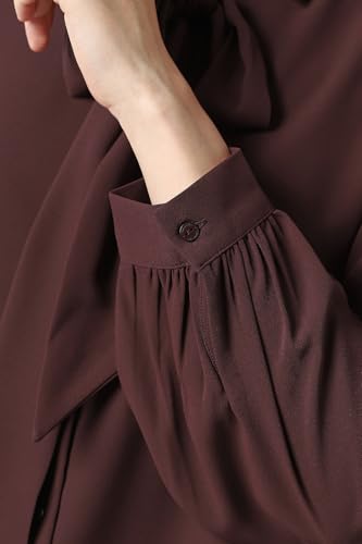 Women Maroon Solid Long Sleeves Formal Shirt