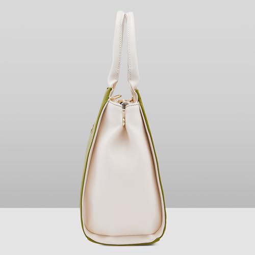 Caprese Donna Medium Satchel Bag for Women with Adjustable & Detachable Strap and Multiple Compartments | Versatile Shoulder, Crossbody & Handheld Bag for Work, Travel, and Everyday Use (Olive)