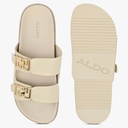 Aldo ALESSIE110 White Slide Flat Sandals