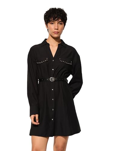 ONLY Women's Fit and Flare Black Dress