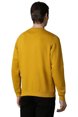 Louis Philippe Men Casual Yellow Embroidered Sweatshirt