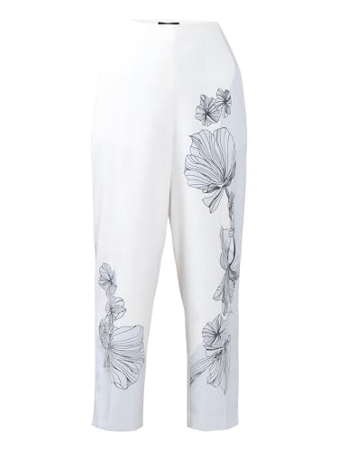 VERO MODA Women's Straight Fit High Rise White Pants