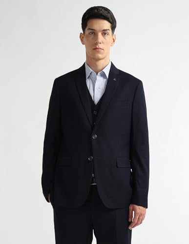 Arrow Men's Tailored Fit Three Piece Suit (ARAISU5603_Blue_42)