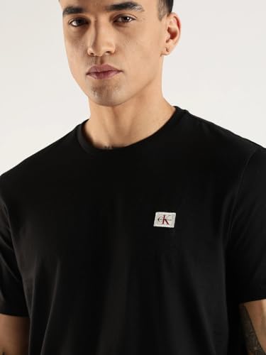 Calvin Klein Jeans Solid Regular Fit Cotton T Shirt Black