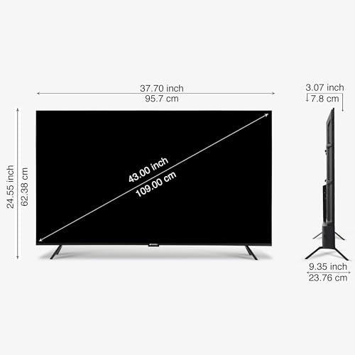 SANSUI 43-Inch (109 cm) 4K QLED Google TV | Dolby Vision, HDR10+, Dolby Atmos, HSR 120Hz, MEMC, 30W Surround Sound, FloLED Panel & Google TV | JSW43UG23Q (Black)