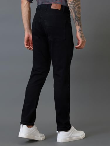 Giordano Men Signature Black Cotton Straight Fit Mid-Rise Jeans